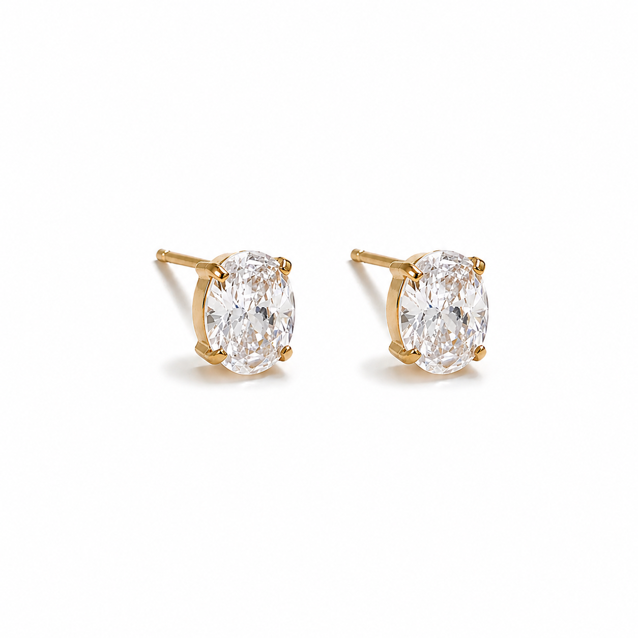 RADIANT OVAL STUD 8MM