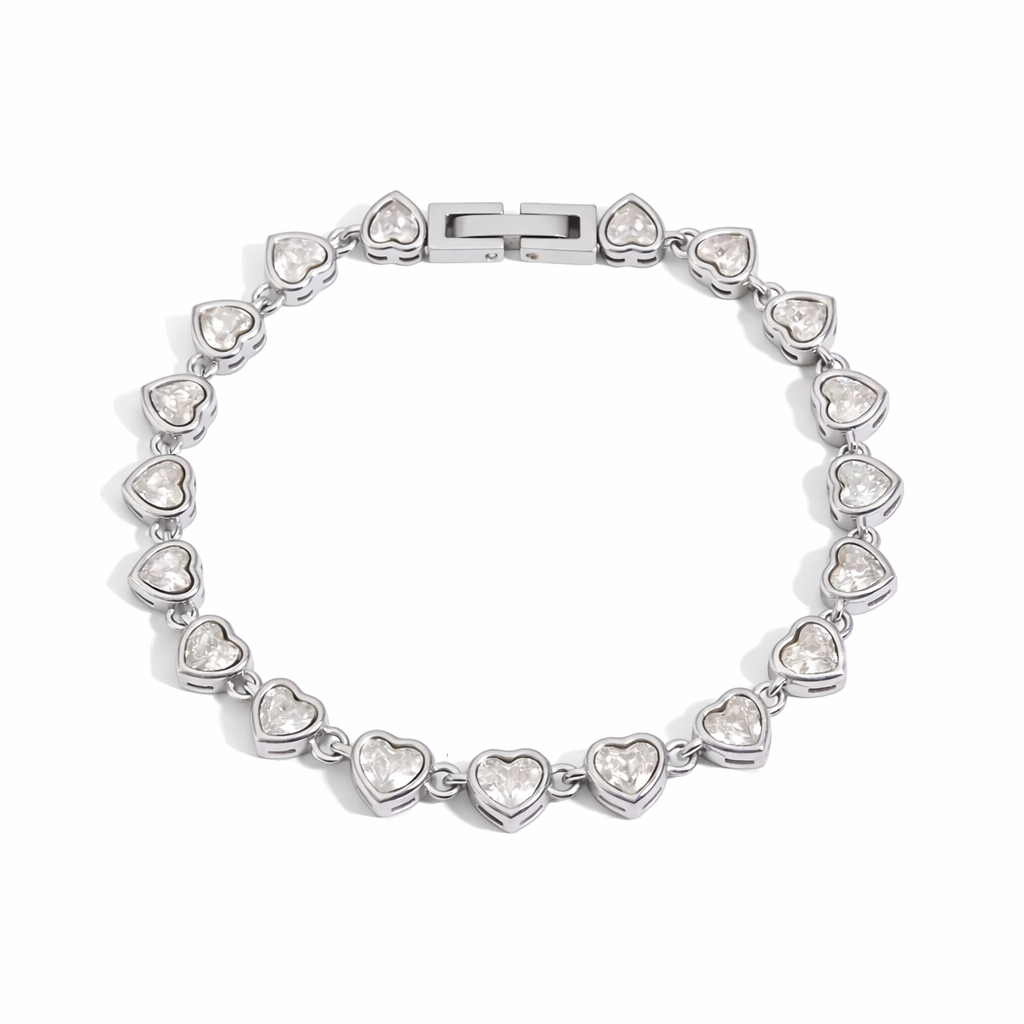 HEART TENIS BRACELET SILVER