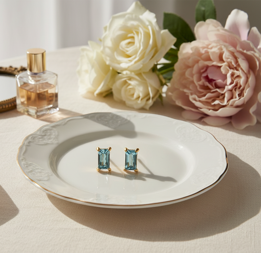 BLUE STUD EARRINGS