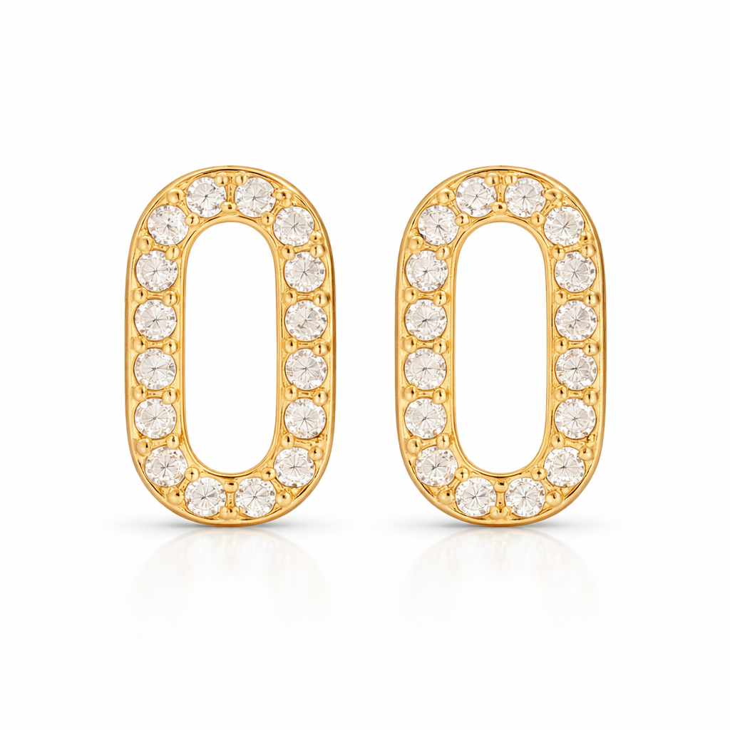 OVAL STUD EARRINGS