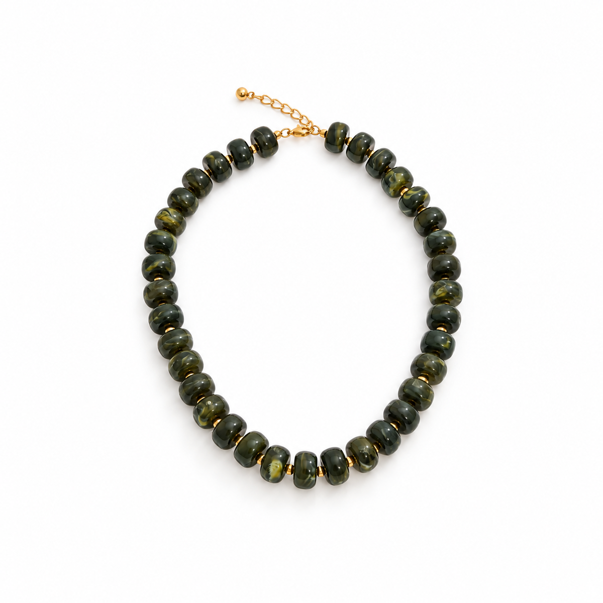 OLIVE BEADS NECKLACE