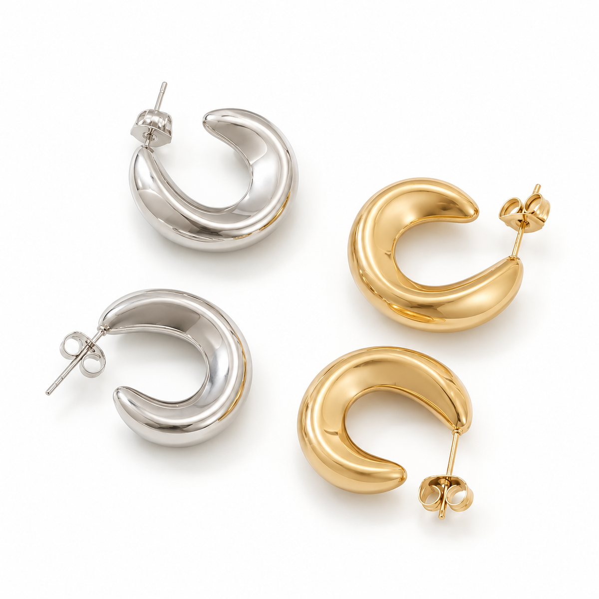 C HOOPS EARRINGS
