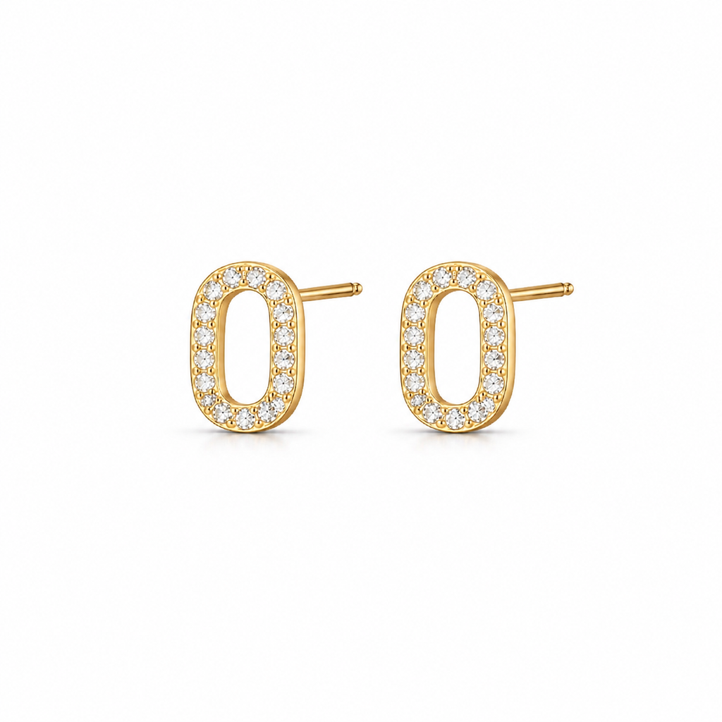 OVAL STUD EARRINGS