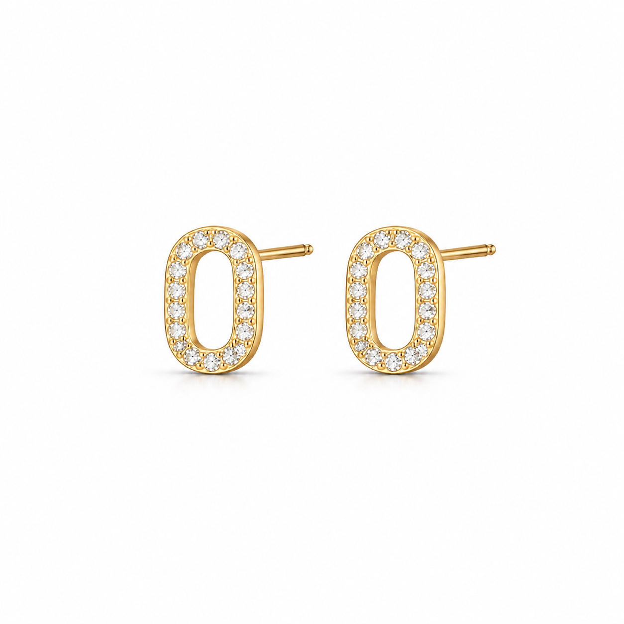 OVAL STUD EARRINGS