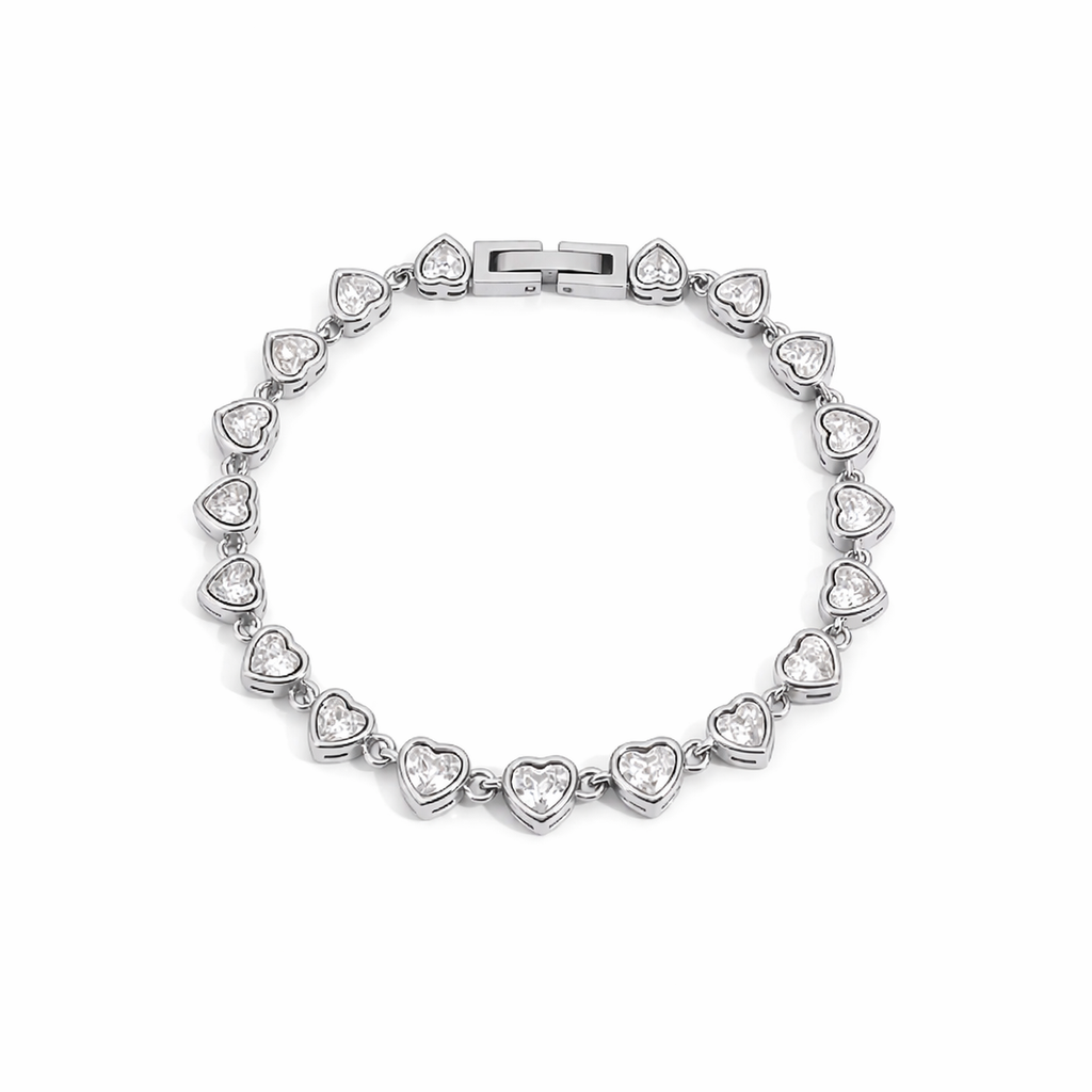 HEART TENIS BRACELET SILVER
