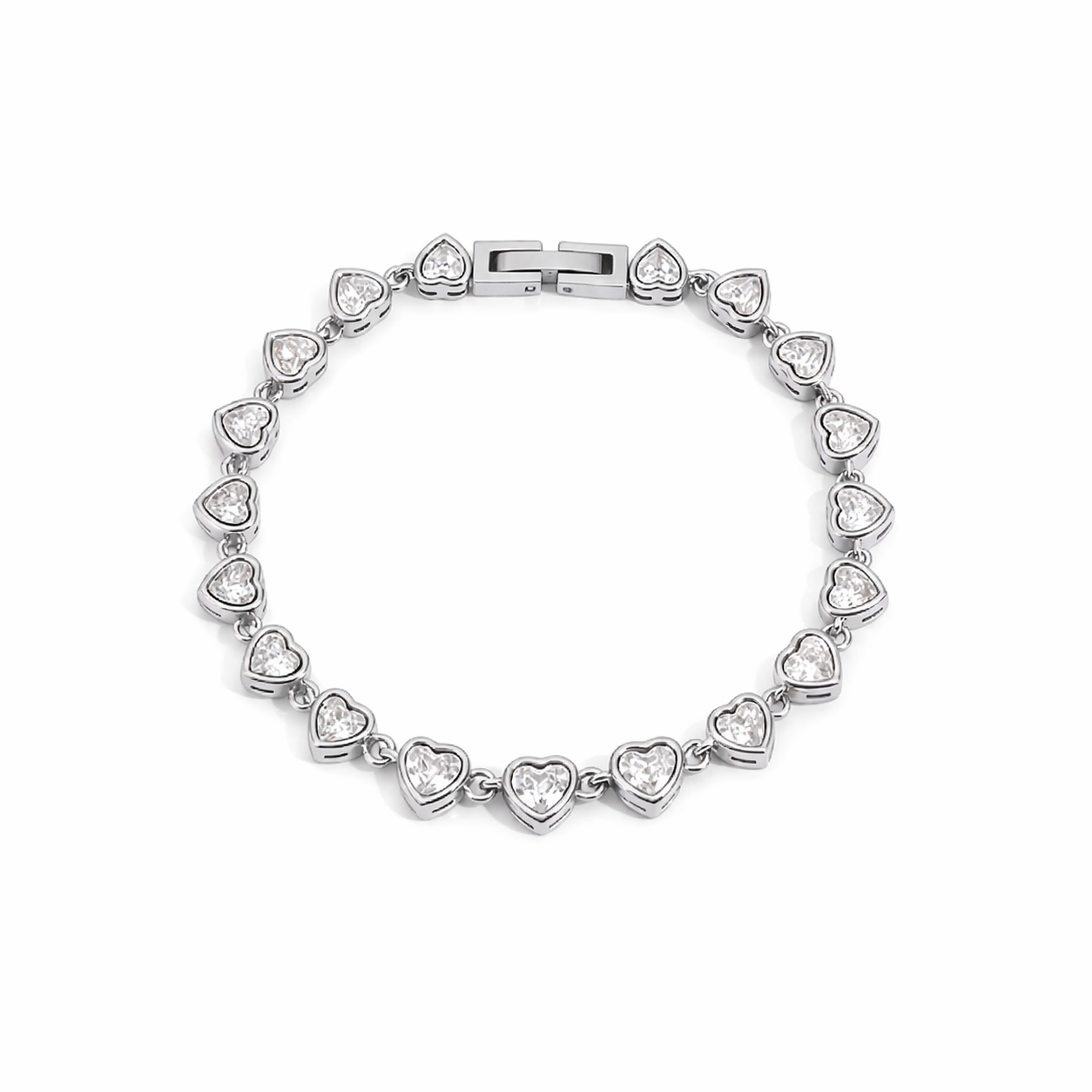 HEART TENIS BRACELET SILVER